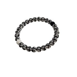 Lokai Unisex Marvel Black Widow Silicone Bead Bracelet Black White Large
